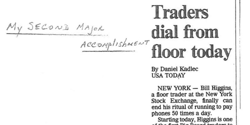 Traders dial from floor today